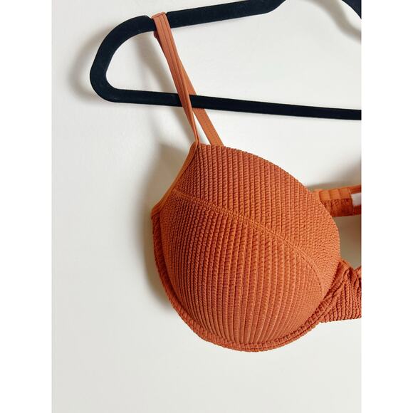 Victoria's Secret Pink Crinkle High-Waist Shortie Bikini Amber Clay Size L - Picture 4 of 13